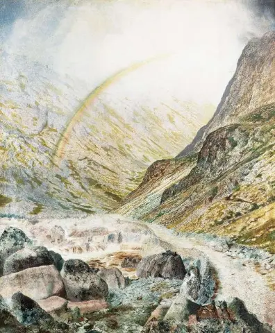 Eine Hochwasserzeit auf einer Bergstraße