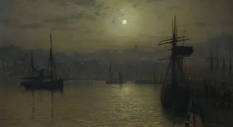 Old Scarborough Vollmond Hochwasser 1879