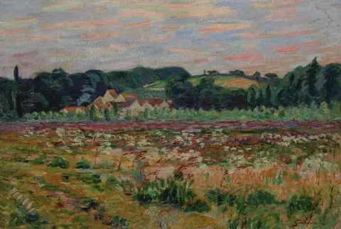 Prairie Epinay Sur Cevada à noite, cerca de 1888