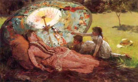 Senhora com guarda-sol