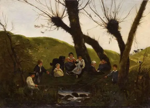 Kinderen Aan De Oever Van Een Rivier