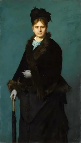 Portrett av fru Said kvinnen med paraplyen 1874
