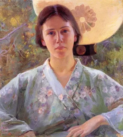 Porträt einer Dame im Kimono 1894