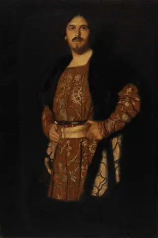 Självporträtt i kostym av Hamlet ca 1900