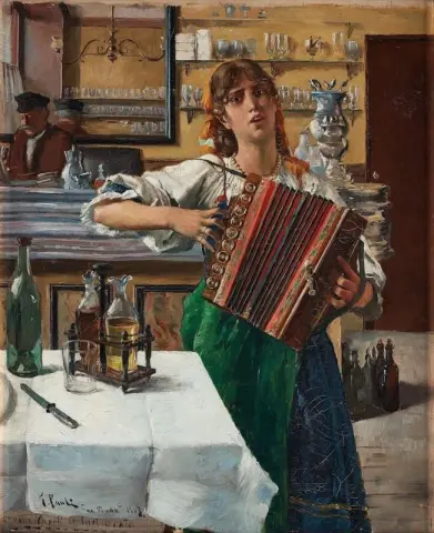 Italialainen tyttö harmonikalla