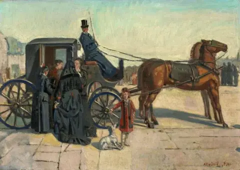 마드리드의 Zweispanner Kutsche Auf Platz 1878-79