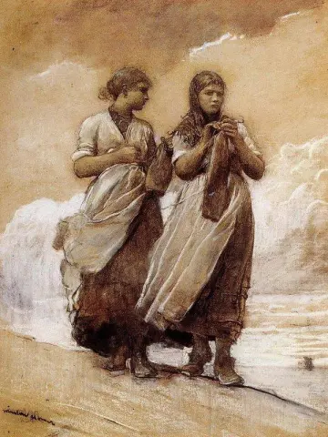 Fisher Girls On Shore Tynemouth 1884