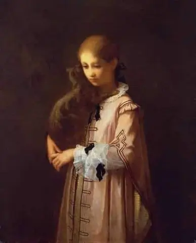 Girl With Cat 1856