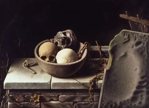 Natura morta con teschi e catene 1934