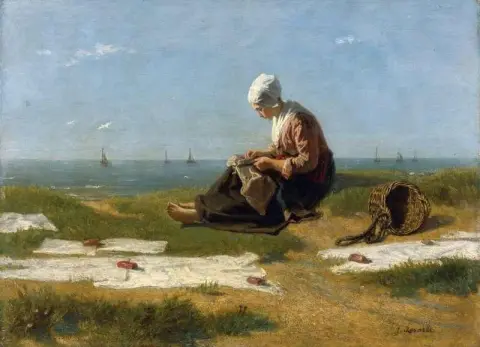 Nuori nainen Katwijkista noin vuodelta 1862