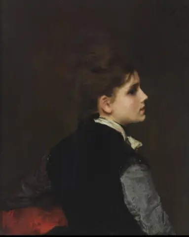 Eine junge Frau im Profil