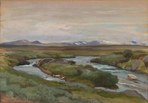 paisaje con un arroyo