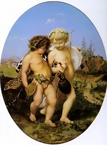 Bacchus en Cupido dronken