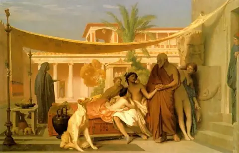 Sócrates busca a Alcibíades en casa de Aspasia