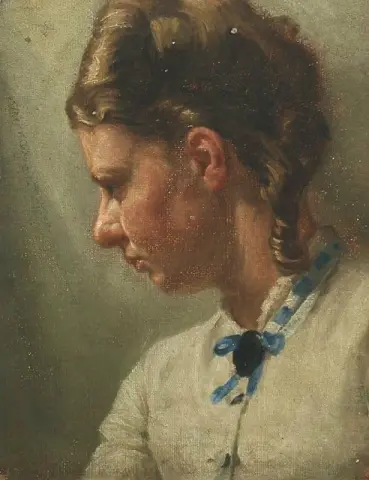 A Young Woman In Profile Presumably The Artist S Sister Helga Johansen