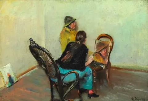 Malerens kone Oda Krohg maler en fisker fra Skagen 1888