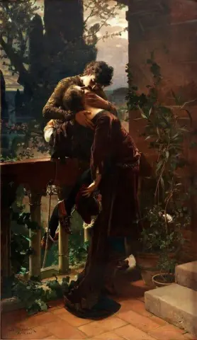 Romeo y Julieta en el balcón