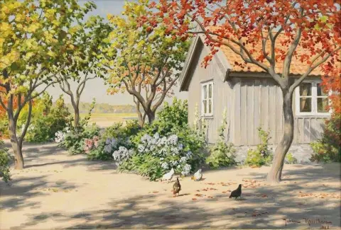 Gardsidyll Med Pickande Hons 1922