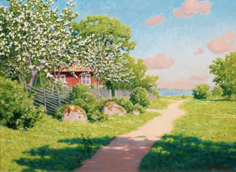 Landschaft mit Obstbäumen