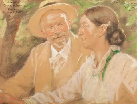 Portrett av Michael og Anna Ancher gave til ankerne i anledning sølvbryllupet deres 1905