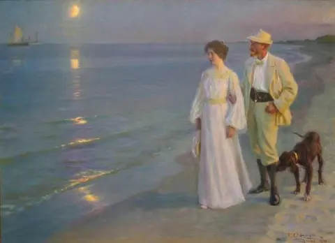 Sommerkveld På Stranda På Skagen. Maleren og hans kone
