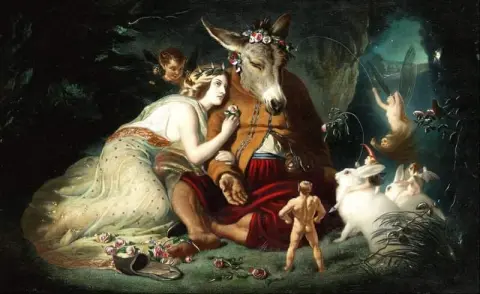 Escena de Sueño de una noche de verano. Titania y fondo 1848-51