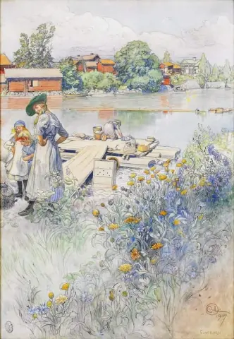 Klappbrygga Vid Sundbornsan 1917