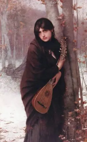Chica gitana con una mandora