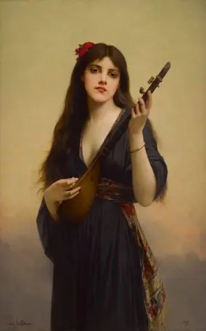 Mujer tocando un laúd 1879