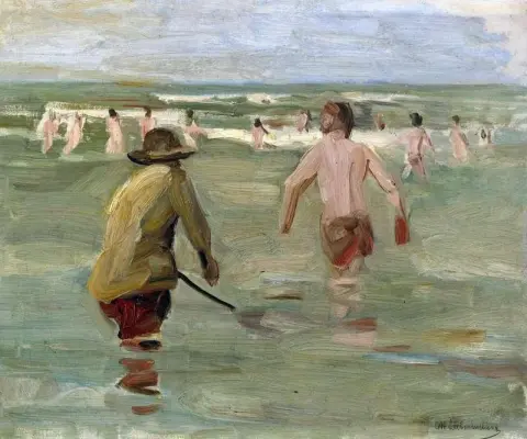 الأولاد يستحمون مع صياد السلطعون 1902