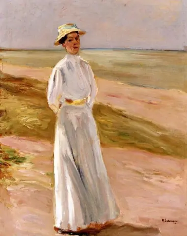 ابنة الفنانة تمشي على الشاطئ 1906