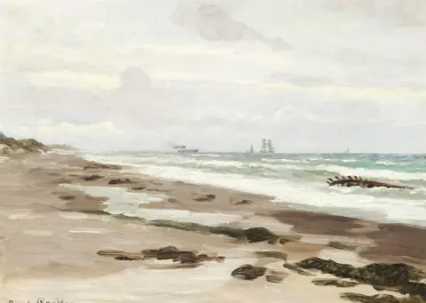 Una giornata nuvolosa con una brezza fresca da ovest a Gammel Skagen
