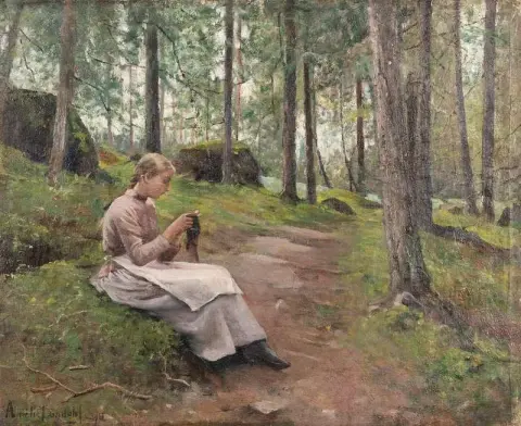 Garota em uma floresta