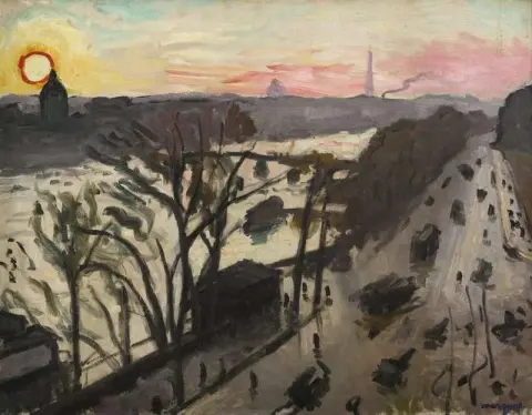 Parigi Quai du Louvre Soleil D'Hiver 1906