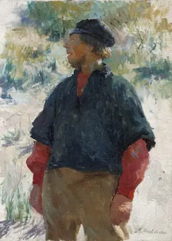 Pescador en las dunas