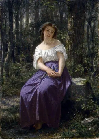 Een meisje in het bos, 1862