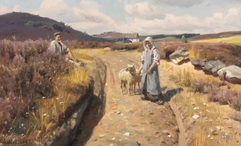 Moor Landscape With A Young Couple Conversing 1907