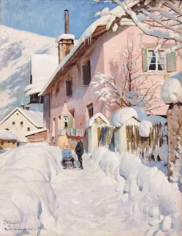Sleigh Ride In The Alps 1916