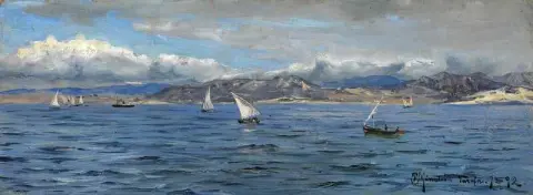 Tarifa. Segelschiffe Bei Gibraltar 1892