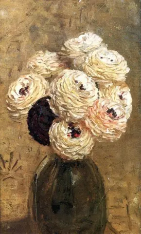 En vas av dahlior ca 1880-89