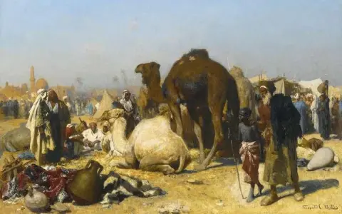 O Mercado de Camelos Cairo, cerca de 1886