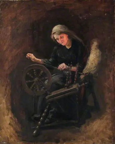 Woman At A Spinning Wheel