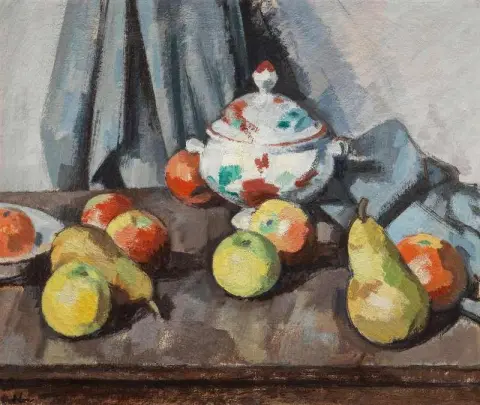 Stilleben med terrin og frukt ca. 1926
