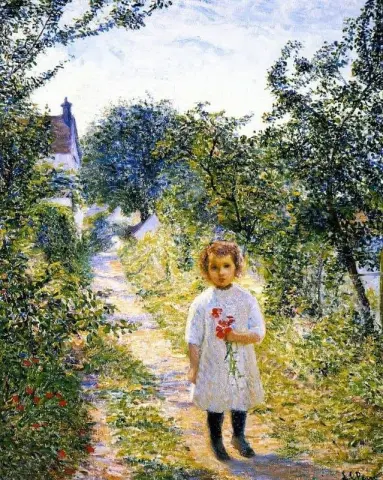Niña en un carril Giverny Ca. 1906-07