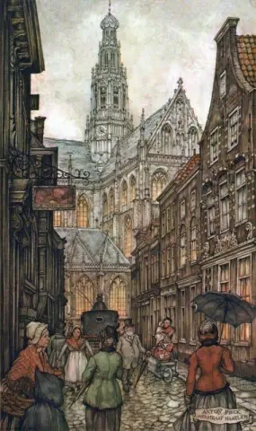 De Sint Bavo In Haarlem Getekend Vanuit De Jansstraat 1971