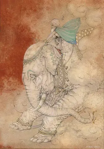 Noite A história de Hassan Al Bassri A aparição do xeque Abd Al-kadoes cavalgando um elefante branco