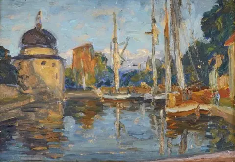 Vallgrav Vid Vadstena Slott 1920