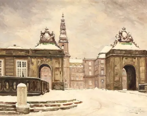 Een blik op de achterkant van Christiansborg Castle Kopenhagen