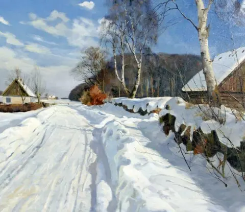 Huis In Sneeuwlandschap