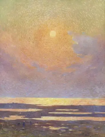 1910년경 일몰을 걷고 있는 어부들